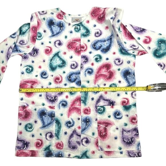 SPECTRUM Medical‎ Scrub Coat Jacket Women's Sizes S/M White Hearts Snap NEW - Picture 14 of 15